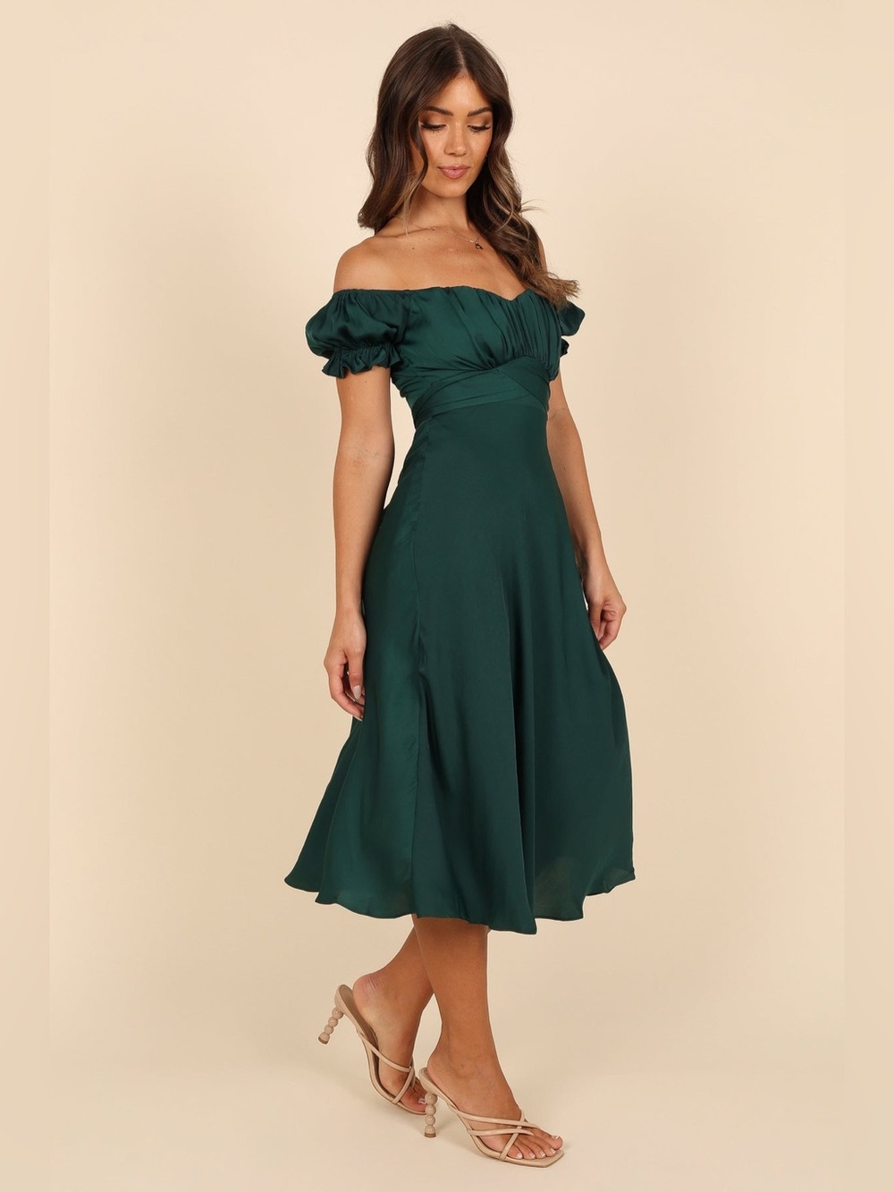 NEW Petal & Pup Mickenna Sweetheart Frill Midi Dress Emerald Green, Wedding - Picture 6 of 10